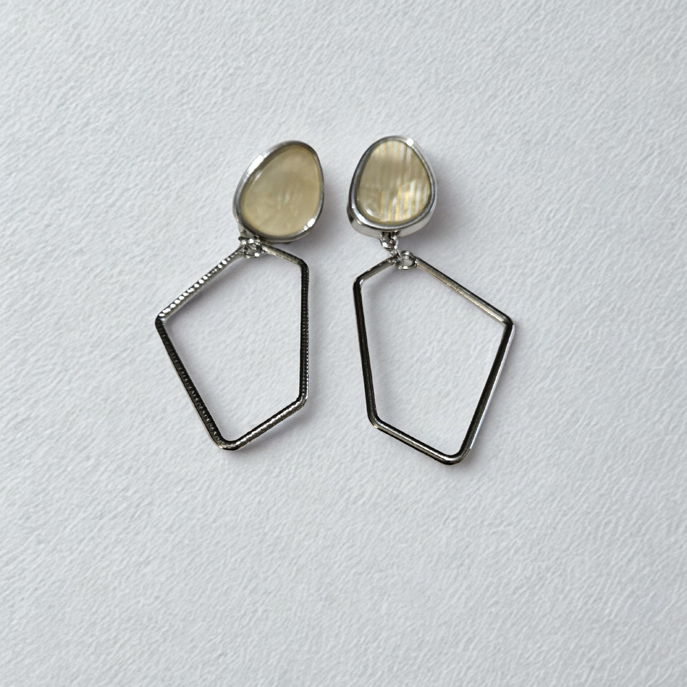 Geometric Clip On Earrings